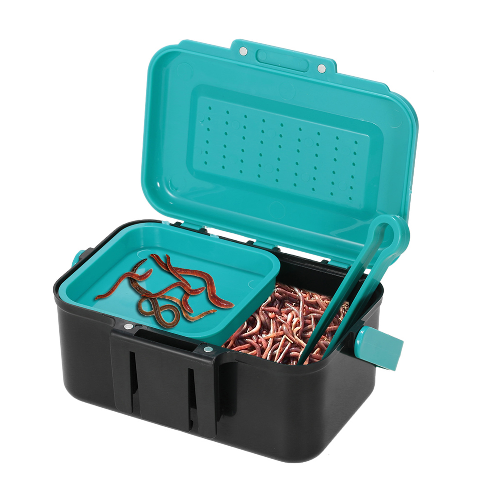 Fish Finder Case - Tragbare Angelköderbox für lebende Köder, Haken