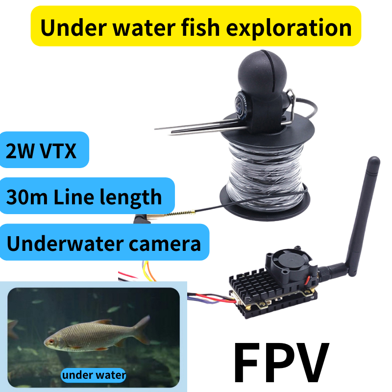 Underwater Camera - 2W Bildübertragung drahtlose Unterwasser-Fischerkennungskamera Fernbedienung Bootsanker