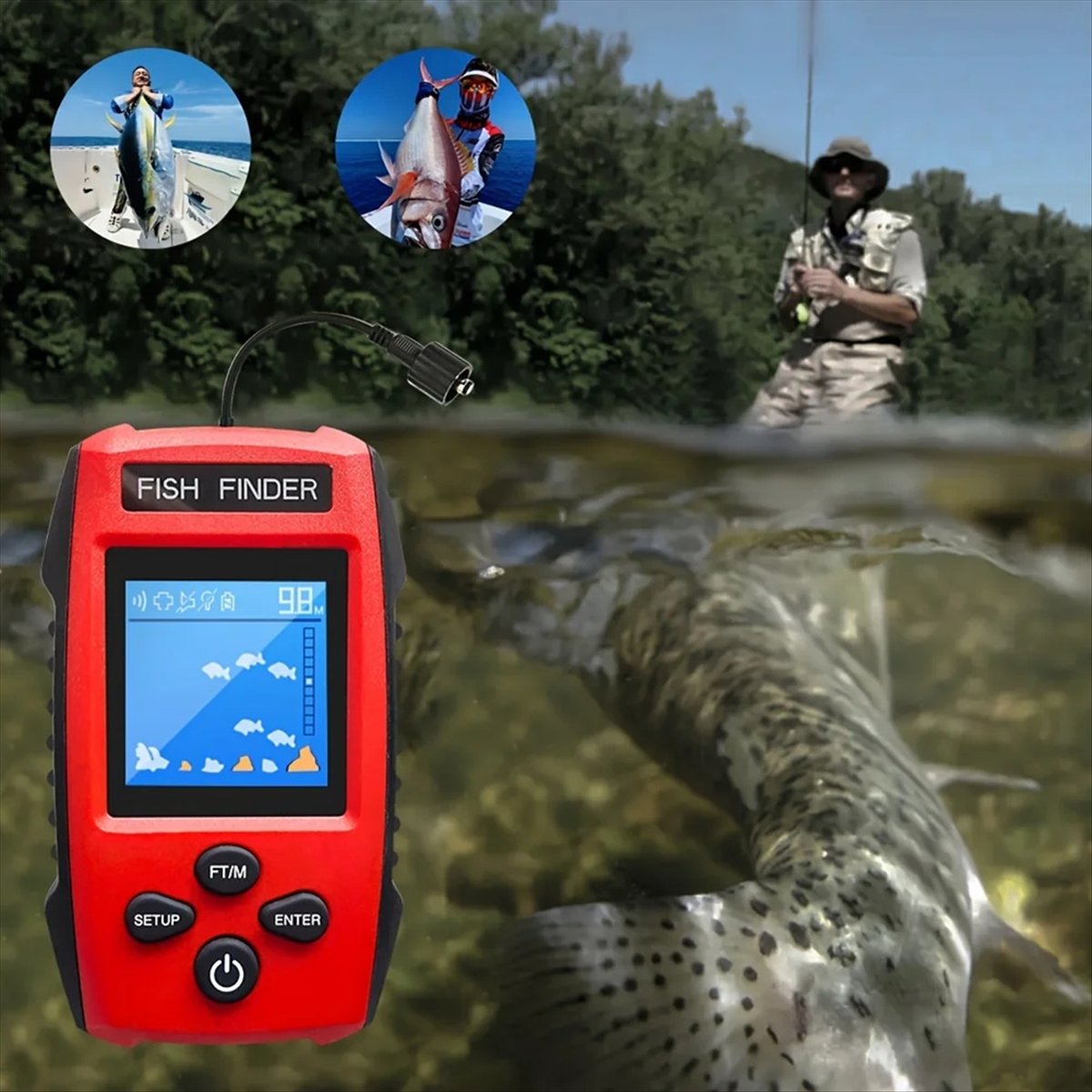 Farb-LCD-Fischfinder, kabelgeb – Fish Finder Transducer Bewertung und Preis